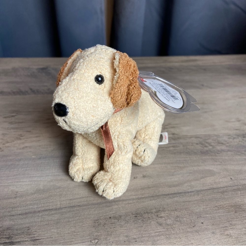 TY Beanie Baby – Rufus – Dog -‎ 2000, Brown and Cream puppy